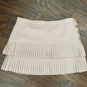 Chic blush pink Pleated Skirt with Button Detail